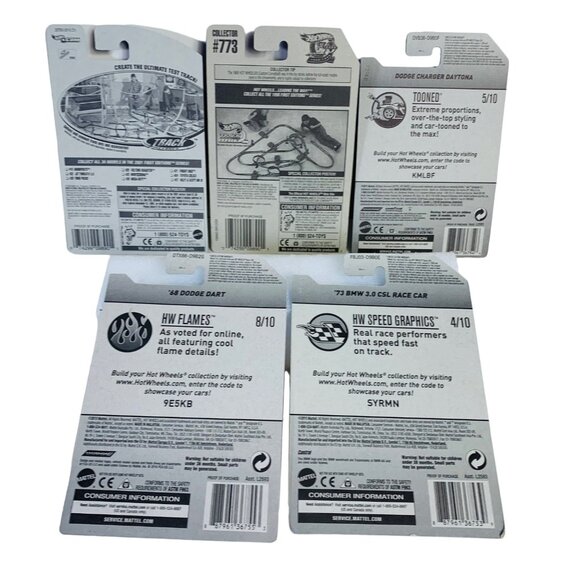 Hot Wheels Lot of 5 Die Cast Cars Mattel Tooned HW Speed Graphics Flames NEW - Picture 2 of 13